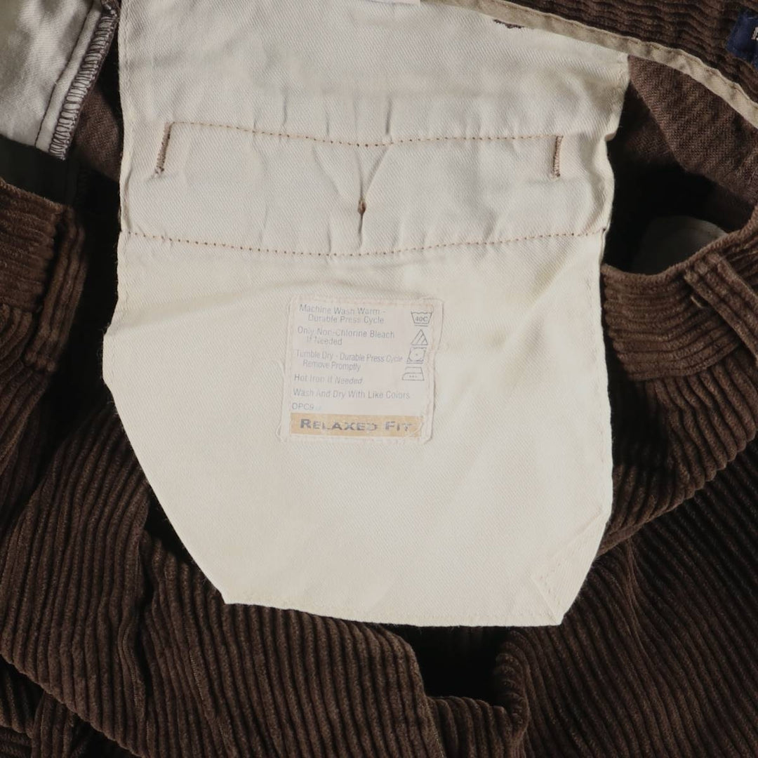 90'S Dockers Khakis Two-pleat Wide-Rib Corduroy Pants, Men's, Vintage, Size W34 cotton brown type Vintage Second Hand