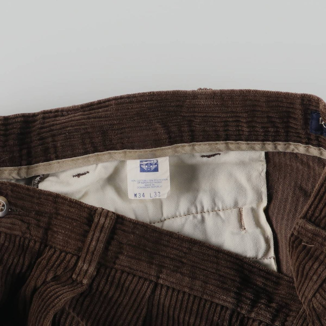 90'S Dockers Khakis Two-pleat Wide-Rib Corduroy Pants, Men's, Vintage, Size W34 cotton brown type Vintage Second Hand