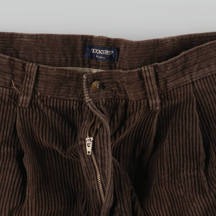 90'S Dockers Khakis Two-pleat Wide-Rib Corduroy Pants, Men's, Vintage, Size W34 cotton brown type Vintage Second Hand