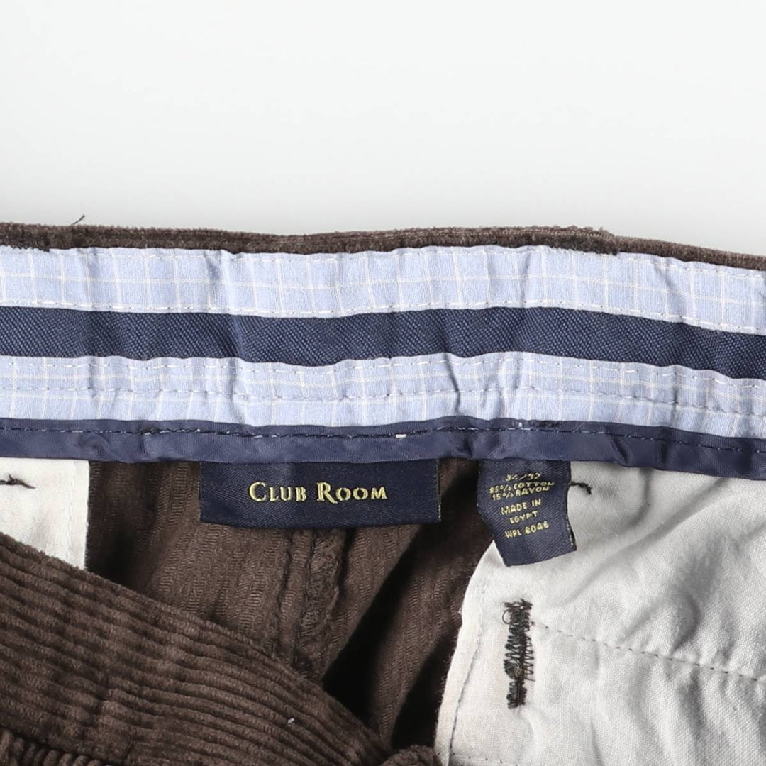 Charter Club CHARTER CLUB CLUB ROOM Two-pleat Corduroy Pants Men's Size W34 cotton brown type Vintage Second Hand