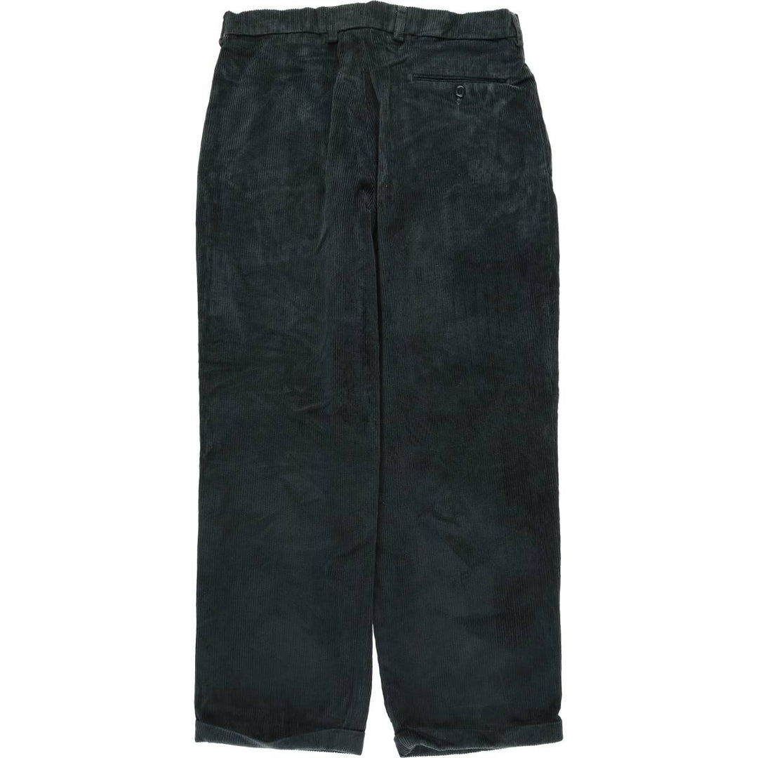 ROBERT CLIVE Two-pleat Corduroy Pants, Made in England, Men's, Size W34 cotton black type Vintage Second Hand