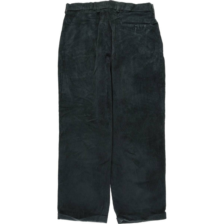 ROBERT CLIVE Two-pleat Corduroy Pants, Made in England, Men's, Size W34 cotton black type Vintage Second Hand
