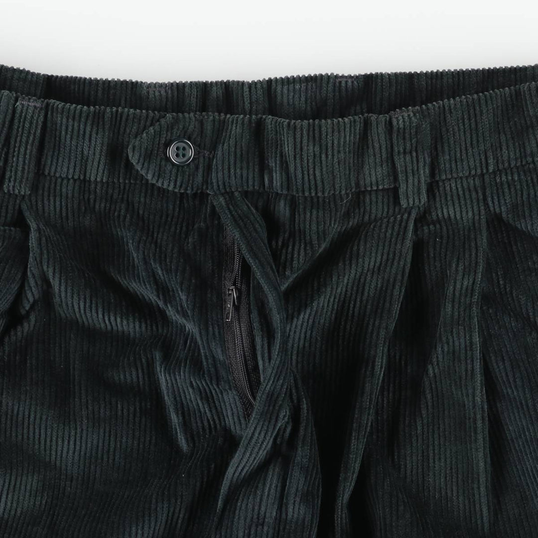 ROBERT CLIVE Two-pleat Corduroy Pants, Made in England, Men's, Size W34 cotton black type Vintage Second Hand