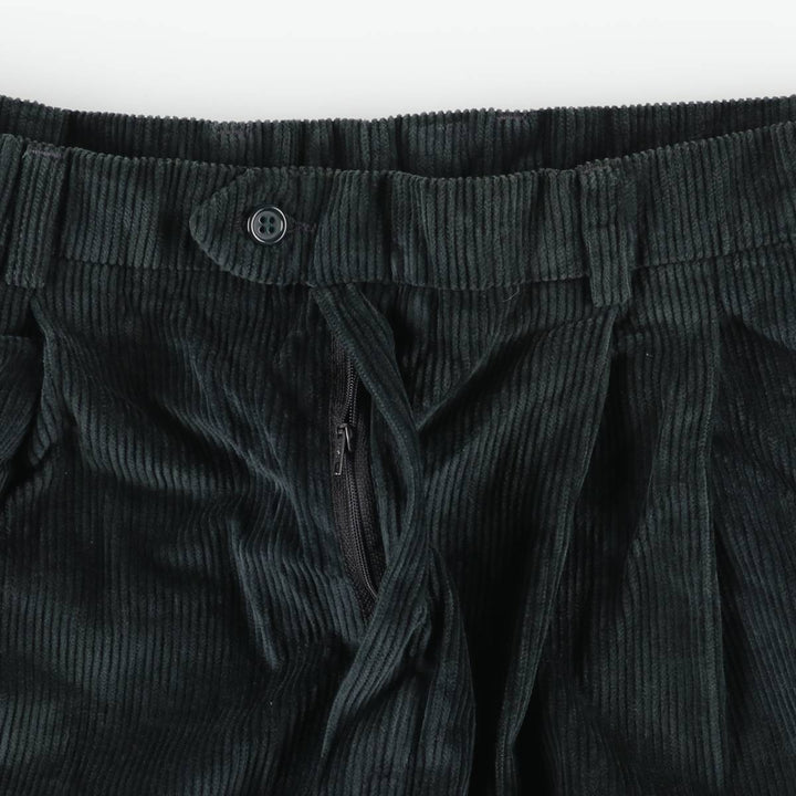 ROBERT CLIVE Two-pleat Corduroy Pants, Made in England, Men's, Size W34 cotton black type Vintage Second Hand