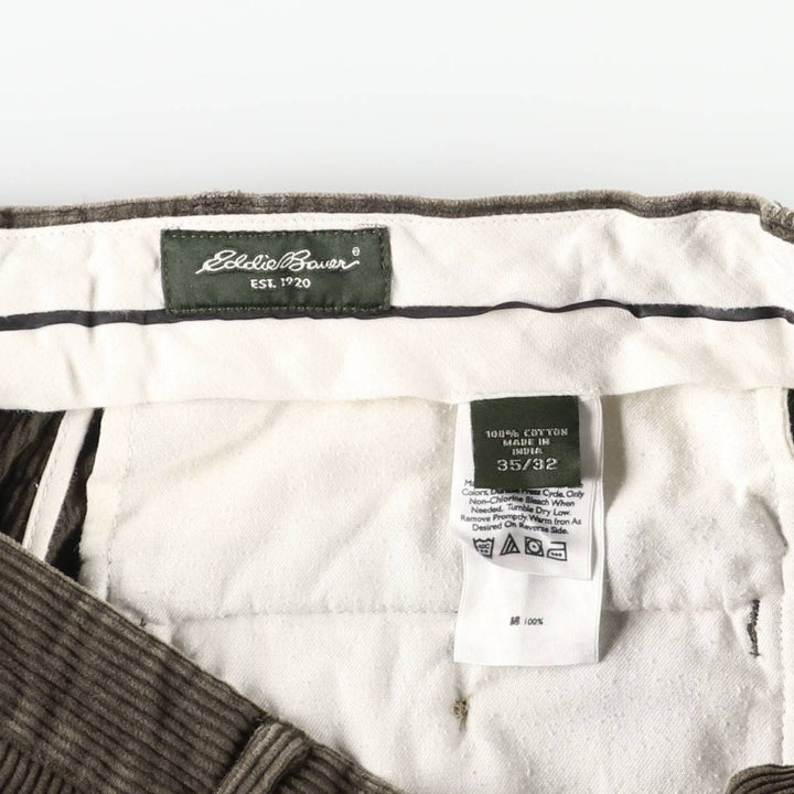 Eddie Bauer Two-pleat Corduroy Pants, Men's, Size W35 cotton brown type Vintage Second Hand