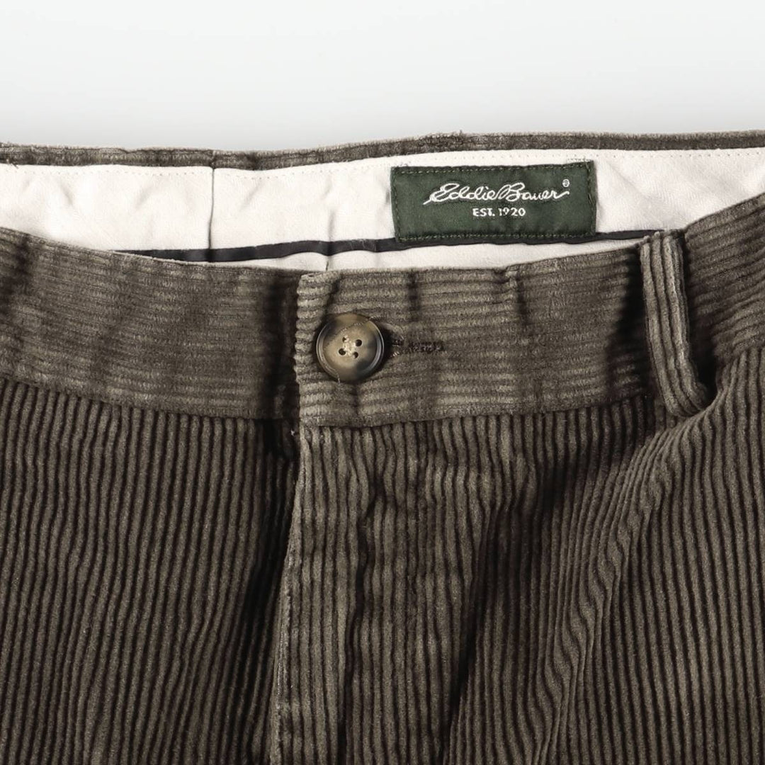 Eddie Bauer Two-pleat Corduroy Pants, Men's, Size W35 cotton brown type Vintage Second Hand