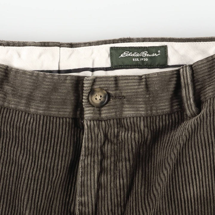 Eddie Bauer Two-pleat Corduroy Pants, Men's, Size W35 cotton brown type Vintage Second Hand