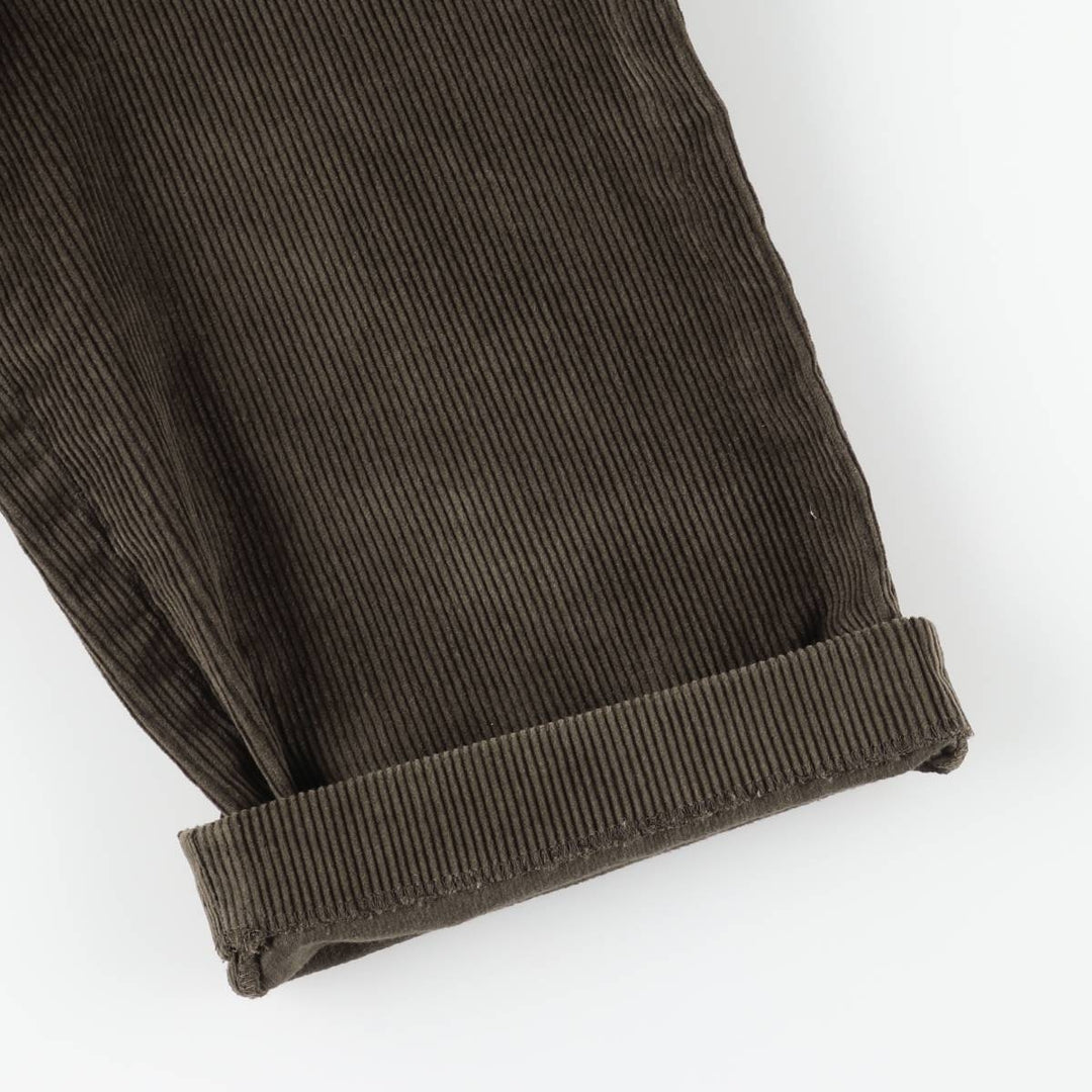 Eddie Bauer Two-pleat Corduroy Pants, Men's, Size W35 cotton brown type Vintage Second Hand