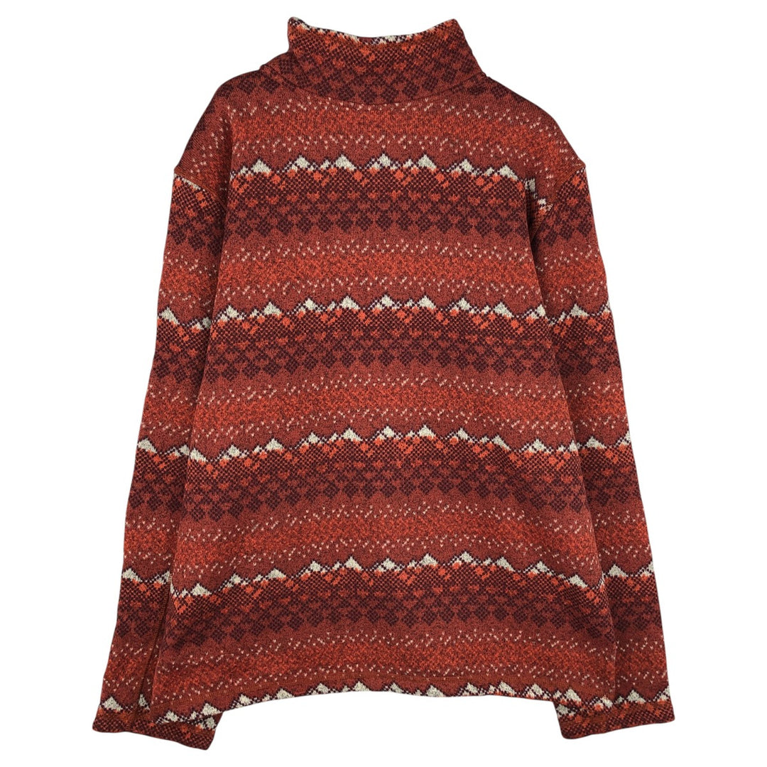 The North Face All-Over Print Half-Zip Fleece Pullover, Men's XL polyester red type reddish brown Vintage Second Hand