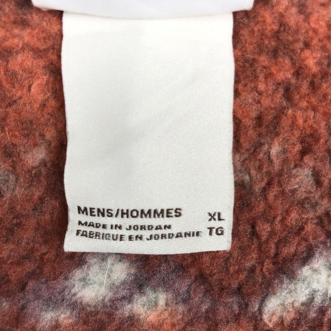 The North Face All-Over Print Half-Zip Fleece Pullover, Men's XL polyester red type reddish brown Vintage Second Hand