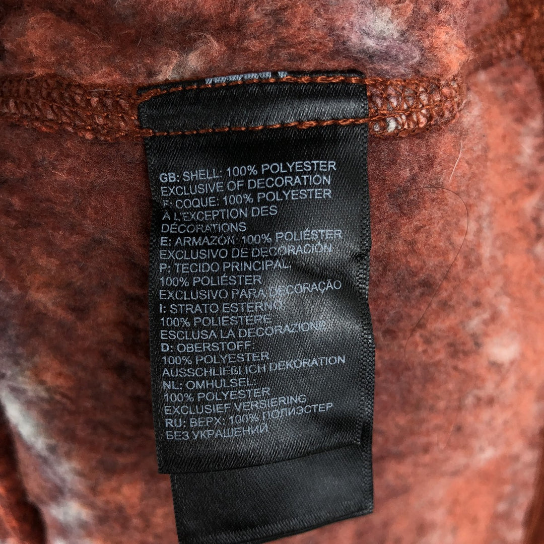 The North Face All-Over Print Half-Zip Fleece Pullover, Men's XL polyester red type reddish brown Vintage Second Hand