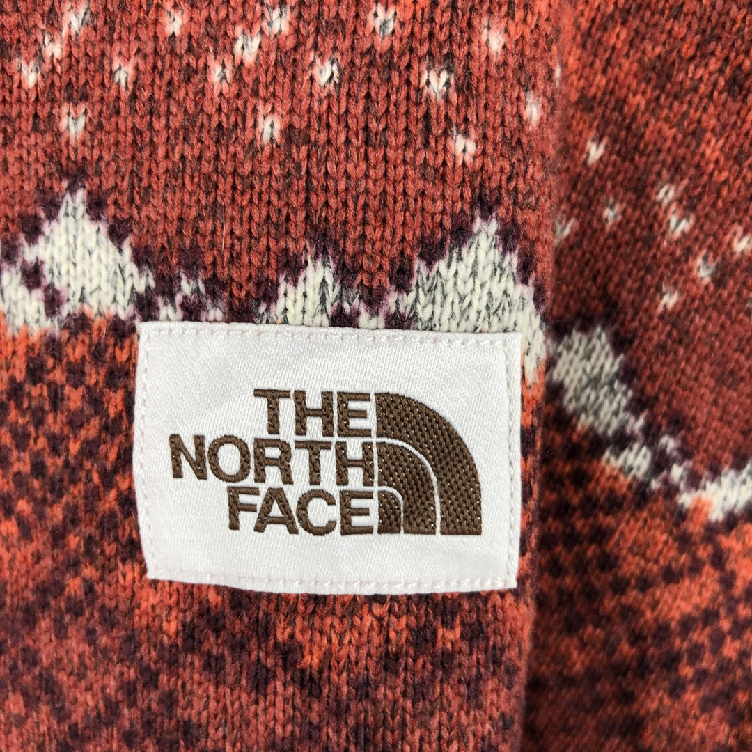 The North Face All-Over Print Half-Zip Fleece Pullover, Men's XL polyester red type reddish brown Vintage Second Hand