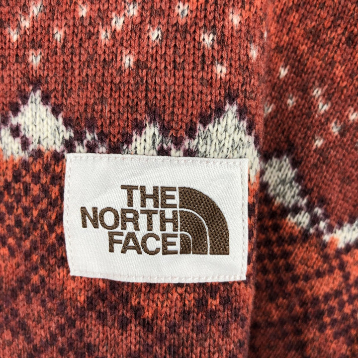 The North Face All-Over Print Half-Zip Fleece Pullover, Men's XL polyester red type reddish brown Vintage Second Hand