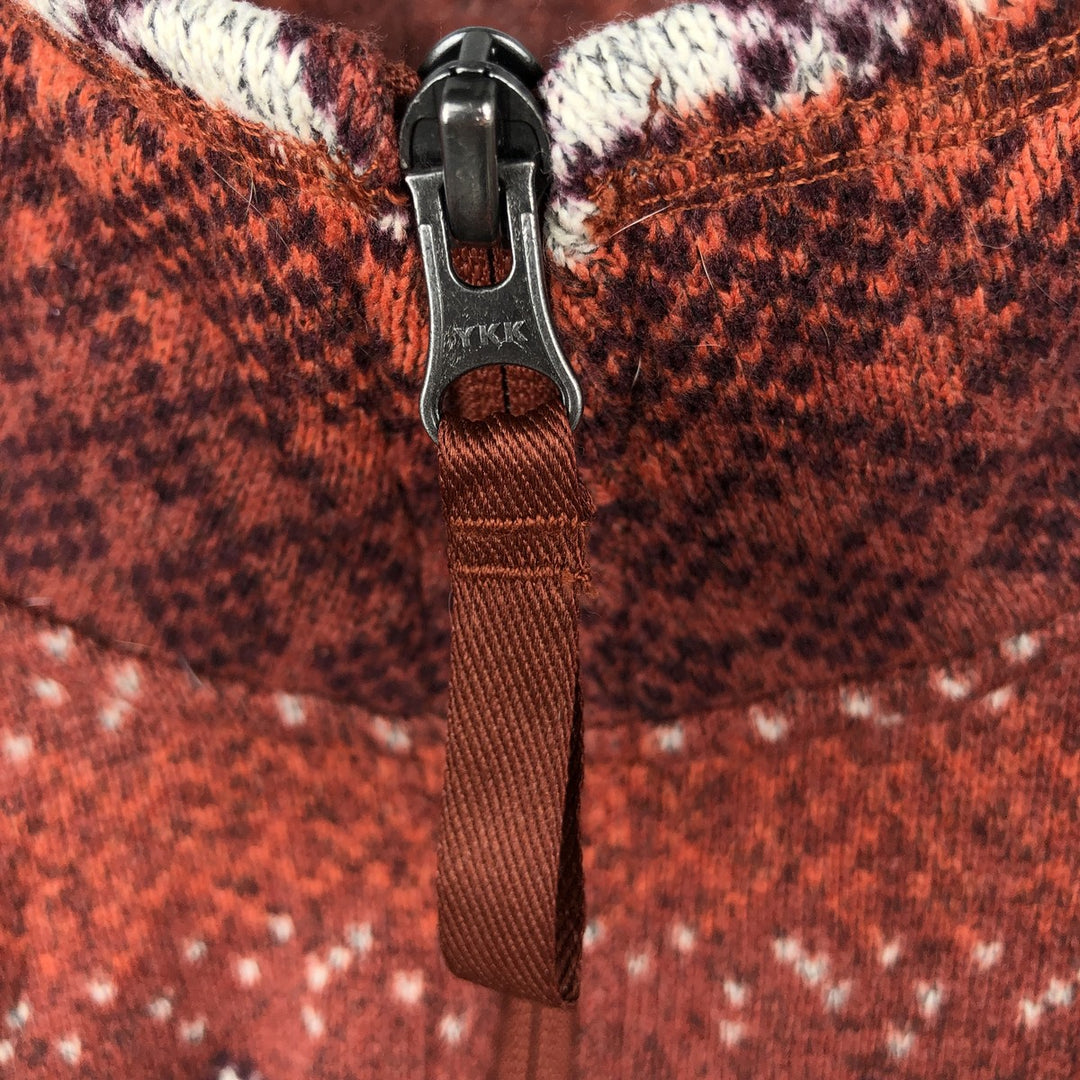 The North Face All-Over Print Half-Zip Fleece Pullover, Men's XL polyester red type reddish brown Vintage Second Hand