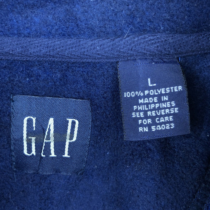 90'S GAP Vintage Half-Zip Fleece Pullover, Men's Size L polyester blue type Vintage Second Hand