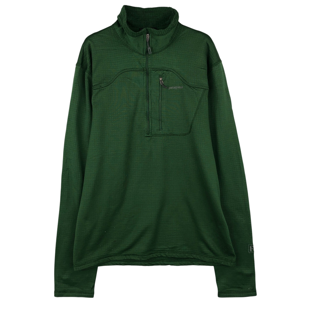 Patagonia Regulator R1 Pullover 40107FA11, Half-Zip Fleece Pullover, Men's Size L polyester green type Vintage Second Hand