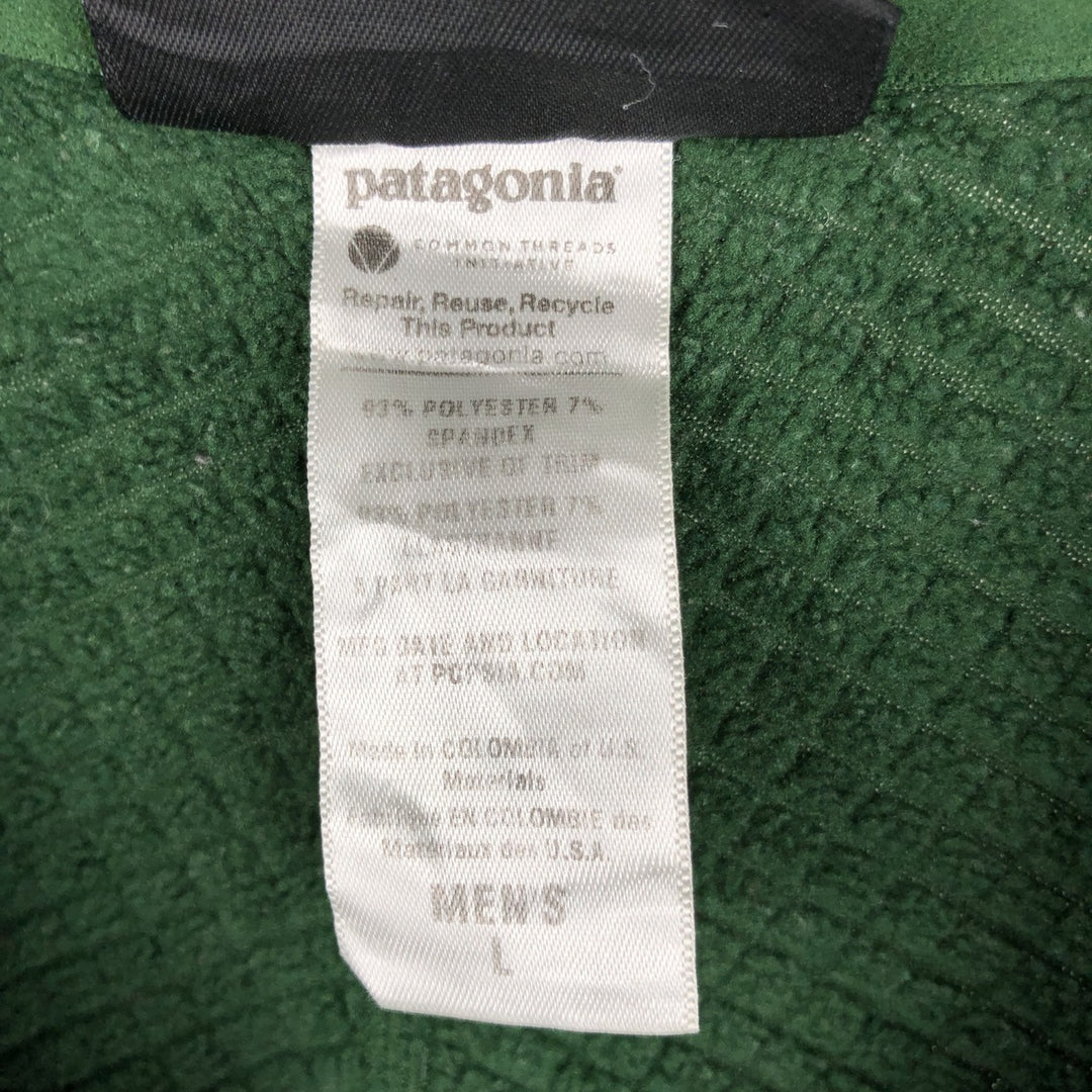 Patagonia Regulator R1 Pullover 40107FA11, Half-Zip Fleece Pullover, Men's Size L polyester green type Vintage Second Hand