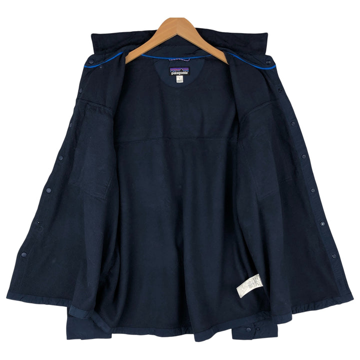 Patagonia Hidden Button-Down Long Sleeve Early Rise Snap Shirt 52225FA19 Long Sleeve Fleece Shirt Men's Size L polyester navy blue type Vintage Second Hand