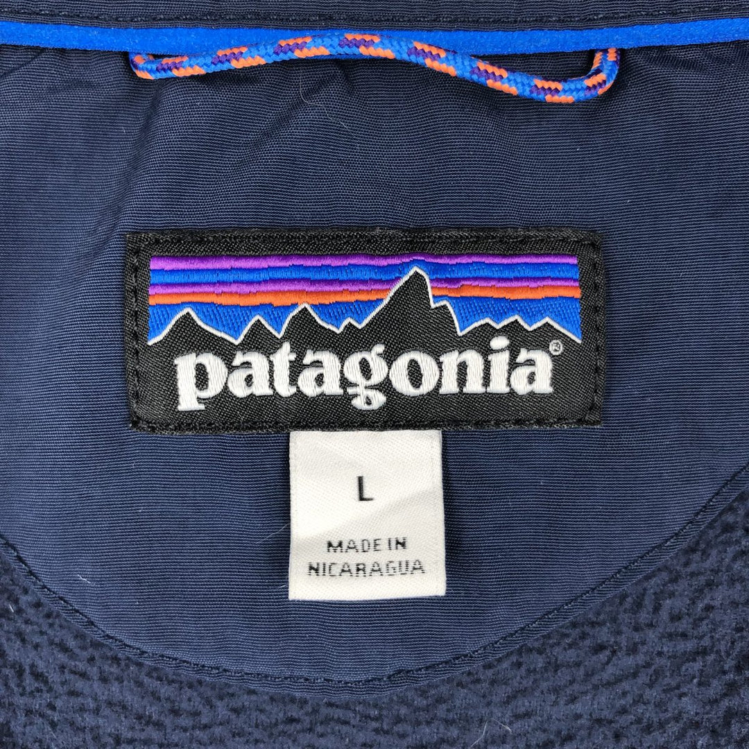 Patagonia Hidden Button-Down Long Sleeve Early Rise Snap Shirt 52225FA19 Long Sleeve Fleece Shirt Men's Size L polyester navy blue type Vintage Second Hand