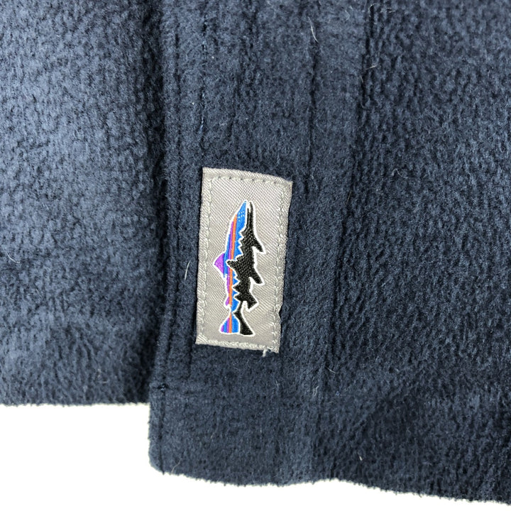 Patagonia Hidden Button-Down Long Sleeve Early Rise Snap Shirt 52225FA19 Long Sleeve Fleece Shirt Men's Size L polyester navy blue type Vintage Second Hand