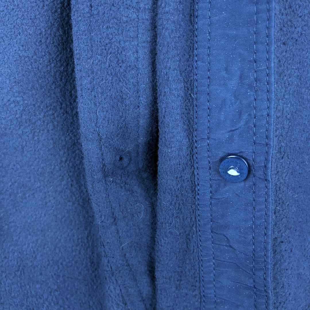 Patagonia Hidden Button-Down Long Sleeve Early Rise Snap Shirt 52225FA19 Long Sleeve Fleece Shirt Men's Size L polyester navy blue type Vintage Second Hand