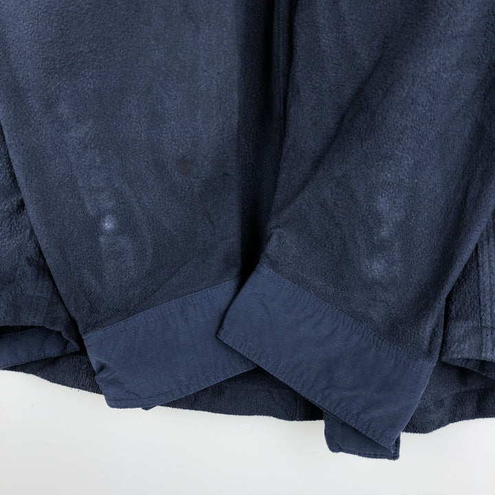 Patagonia Hidden Button-Down Long Sleeve Early Rise Snap Shirt 52225FA19 Long Sleeve Fleece Shirt Men's Size L polyester navy blue type Vintage Second Hand