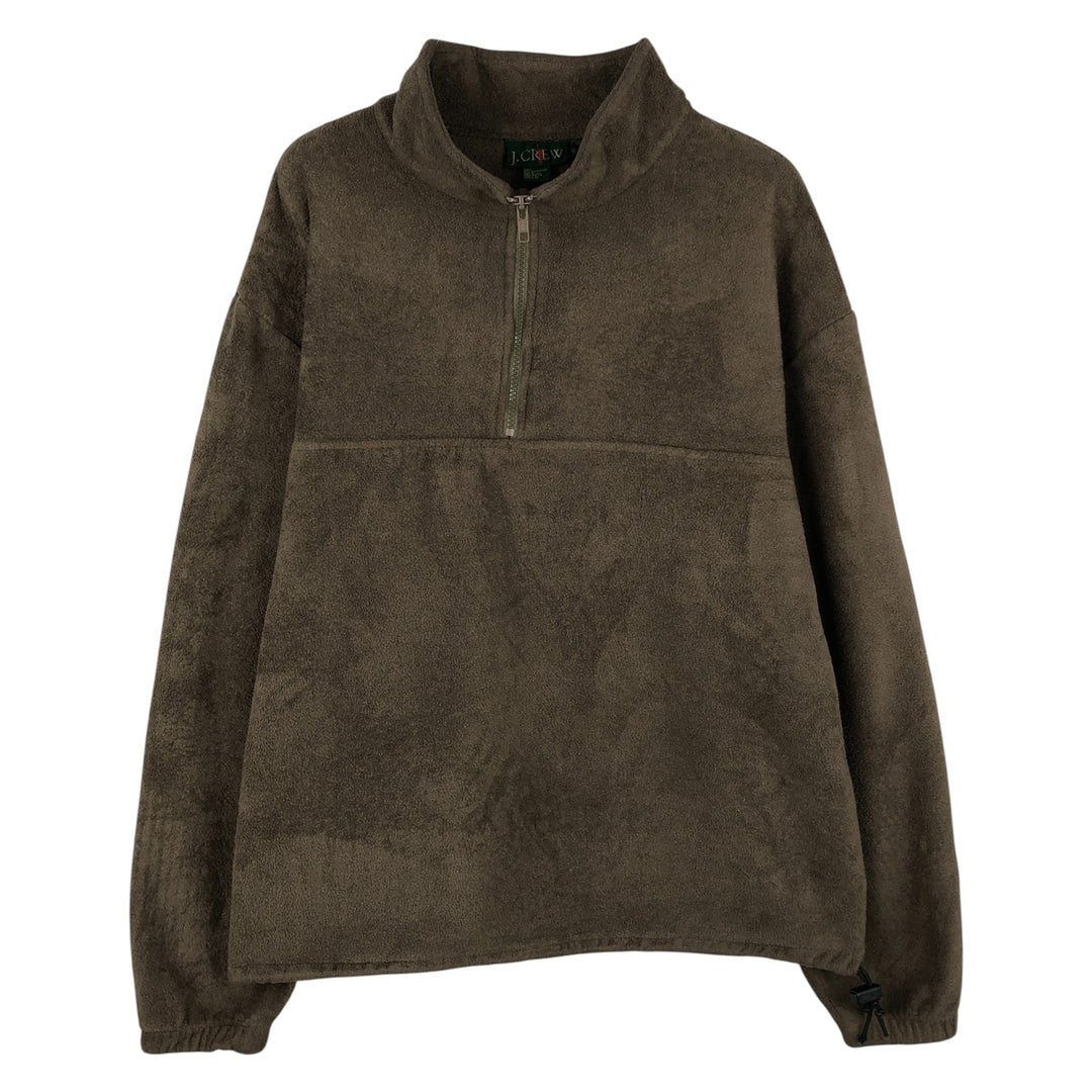 Vintage 90'S J.Crew half-zip fleece pullover, made in the USA, size M. polyester brown type Vintage Second Hand