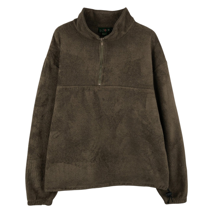 Vintage 90'S J.Crew half-zip fleece pullover, made in the USA, size M. polyester brown type Vintage Second Hand