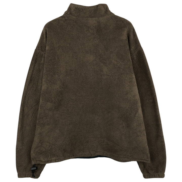 Vintage 90'S J.Crew half-zip fleece pullover, made in the USA, size M. polyester brown type Vintage Second Hand