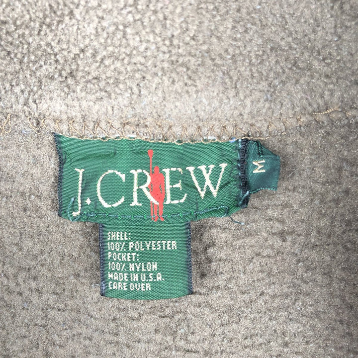 Vintage 90'S J.Crew half-zip fleece pullover, made in the USA, size M. polyester brown type Vintage Second Hand
