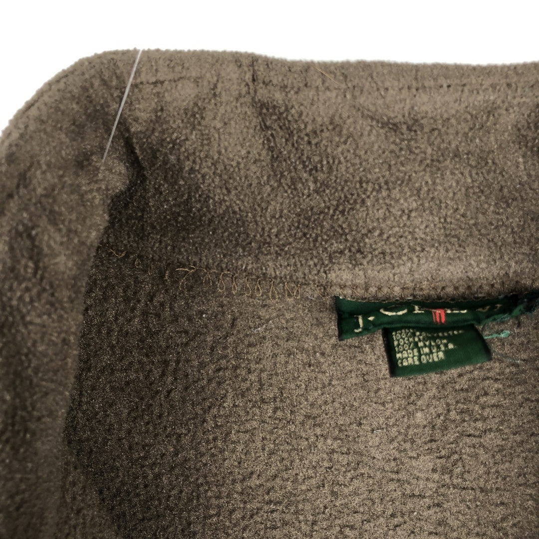 Vintage 90'S J.Crew half-zip fleece pullover, made in the USA, size M. polyester brown type Vintage Second Hand