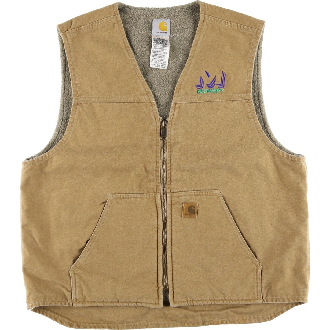 2000'S Carhartt Duck Vest, Men's XL cotton Camel type Vintage Second Hand