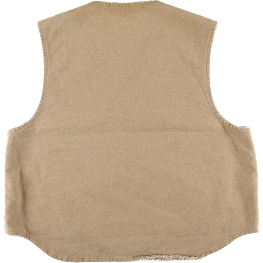 2000'S Carhartt Duck Vest, Made in USA, Men's XL cotton beige type brown Vintage Second Hand