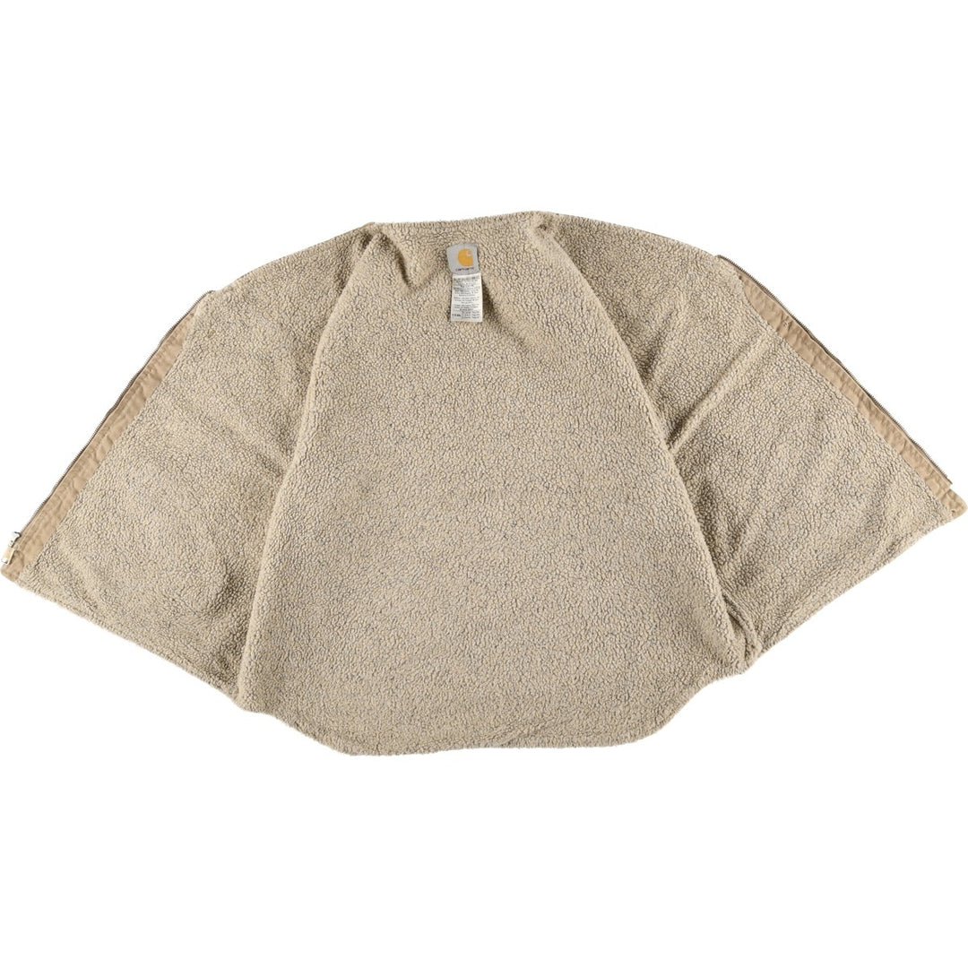 2000'S Carhartt Duck Vest, Made in USA, Men's XL cotton beige type brown Vintage Second Hand