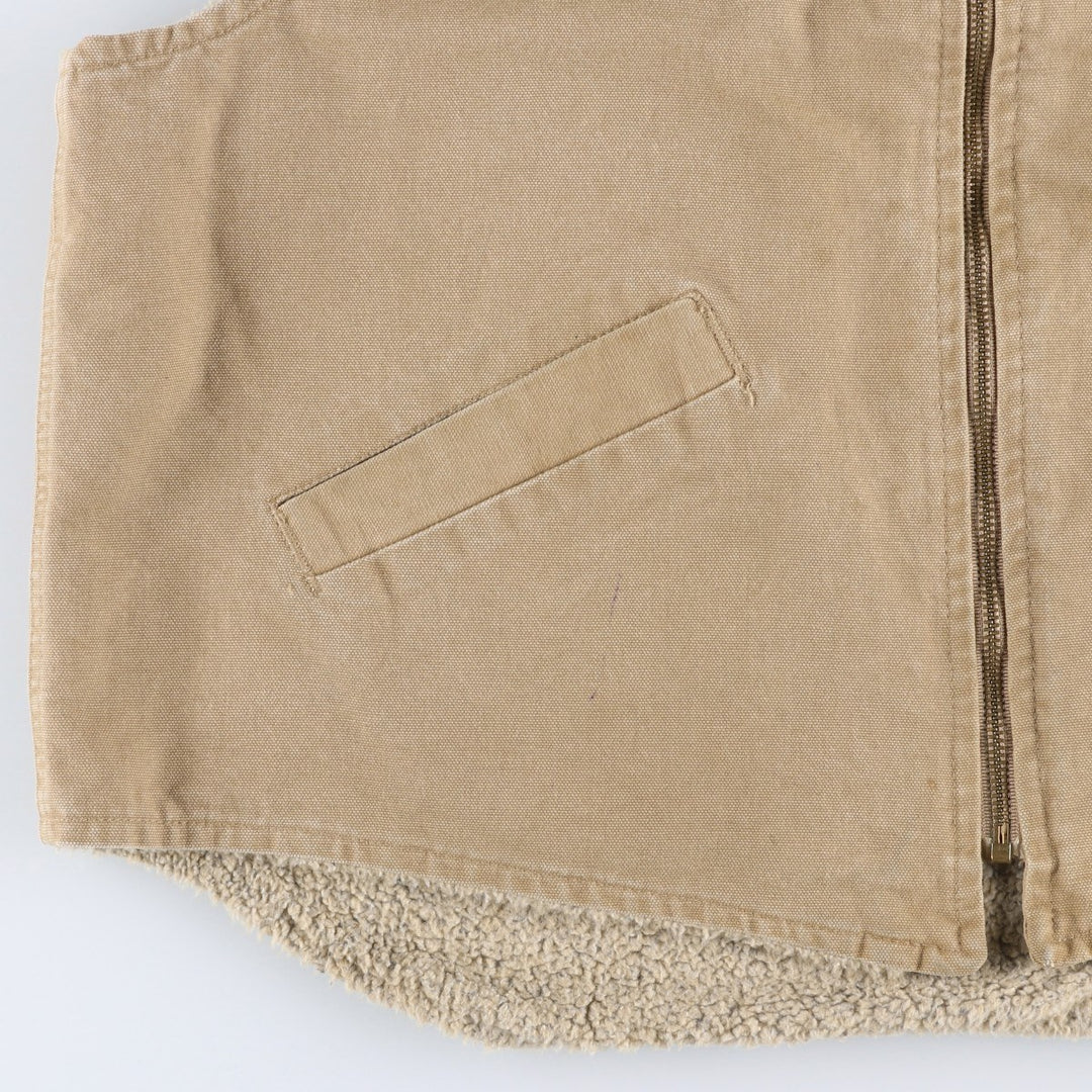 2000'S Carhartt Duck Vest, Made in USA, Men's XL cotton beige type brown Vintage Second Hand
