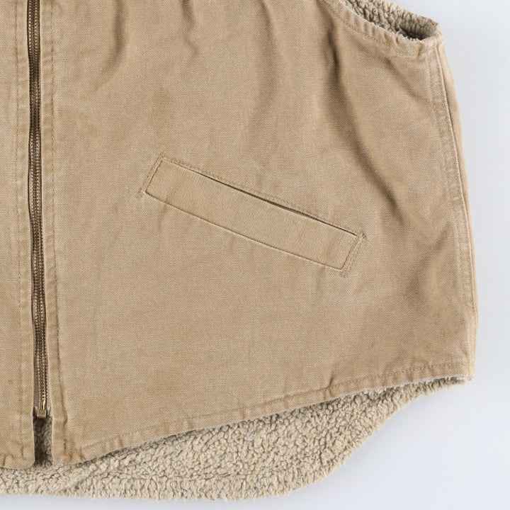 2000'S Carhartt Duck Vest, Made in USA, Men's XL cotton beige type brown Vintage Second Hand