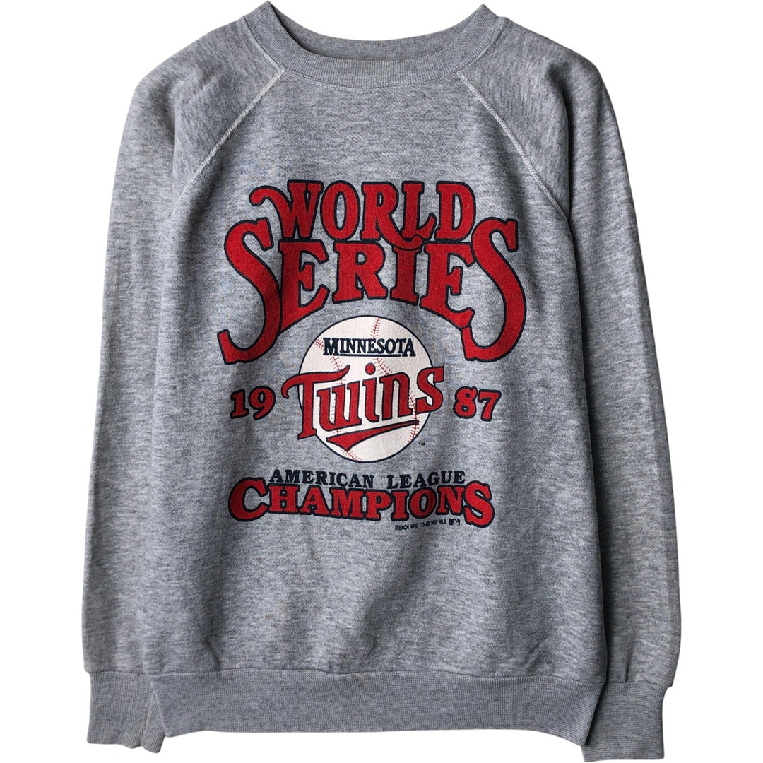 Vintage 1980'S Panir MLB Minnesota Twins Printed Sweatshirt, Made in USA, Men's Size Large acrylic gray type Vintage Second Hand