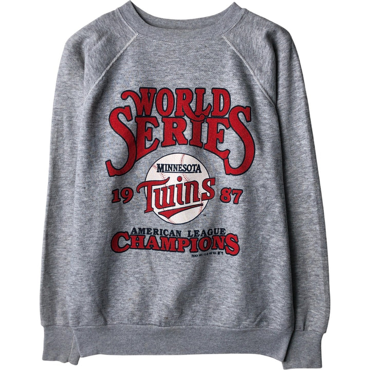 Vintage 1980'S Panir MLB Minnesota Twins Printed Sweatshirt, Made in USA, Men's Size Large acrylic gray type Vintage Second Hand