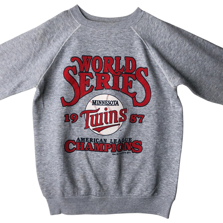 Vintage 1980'S Panir MLB Minnesota Twins Printed Sweatshirt, Made in USA, Men's Size Large acrylic gray type Vintage Second Hand