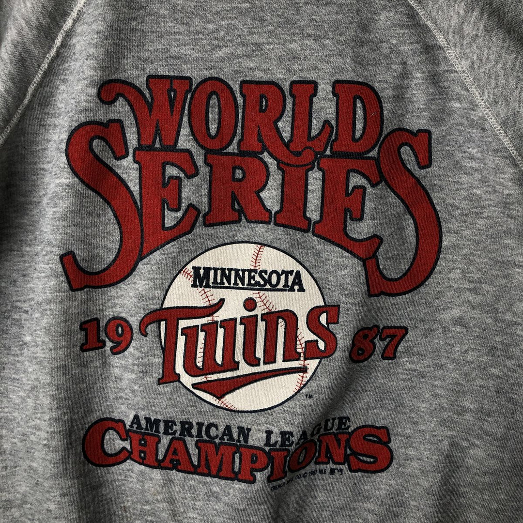 Vintage 1980'S Panir MLB Minnesota Twins Printed Sweatshirt, Made in USA, Men's Size Large acrylic gray type Vintage Second Hand