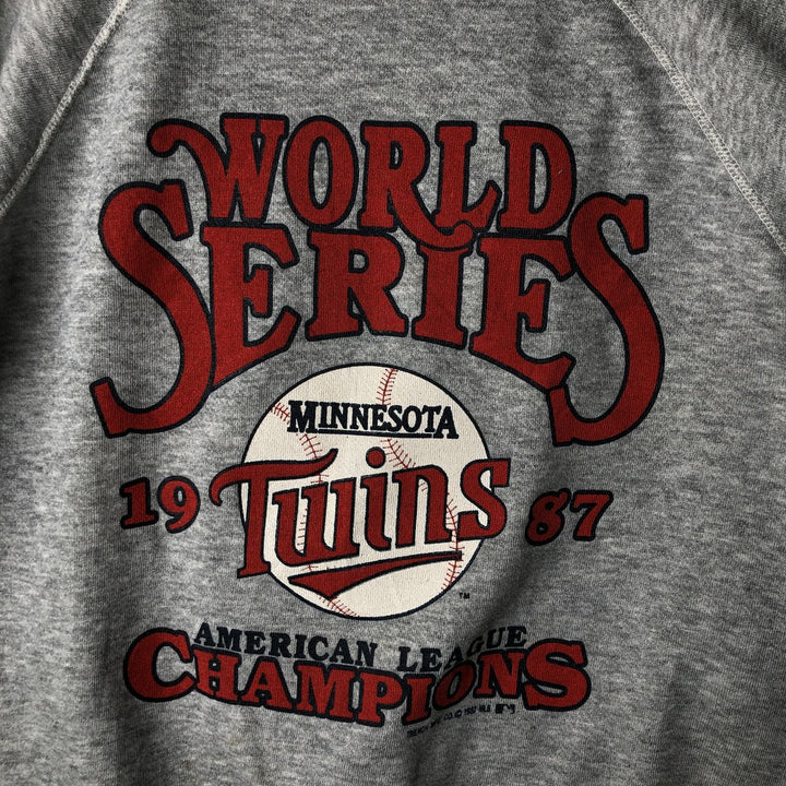 Vintage 1980'S Panir MLB Minnesota Twins Printed Sweatshirt, Made in USA, Men's Size Large acrylic gray type Vintage Second Hand