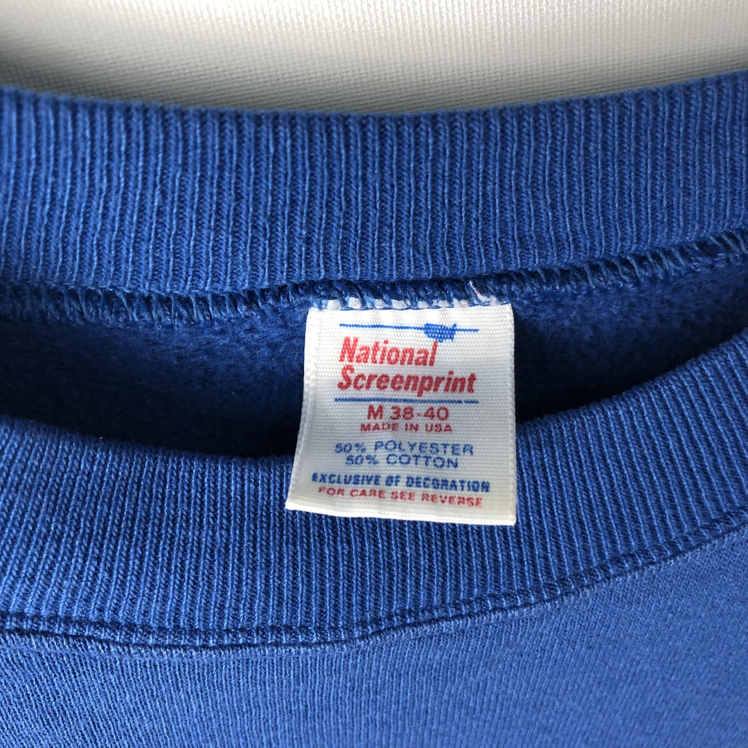1980'S National Screenprint MLB Minnesota Twins Printed Sweatshirt, Made in USA, Men's Size Medium polyester blue type Vintage Second Hand