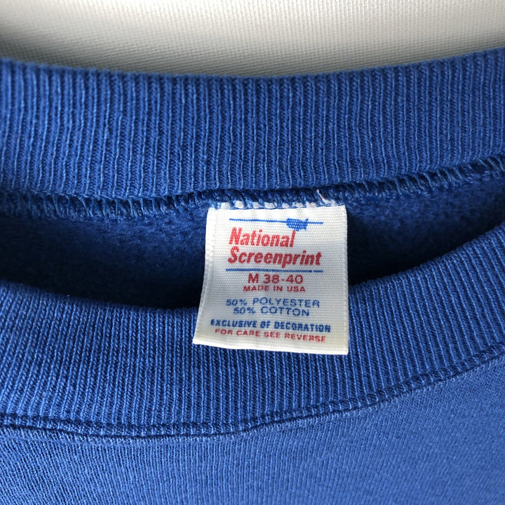 1980'S National Screenprint MLB Minnesota Twins Printed Sweatshirt, Made in USA, Men's Size Medium polyester blue type Vintage Second Hand