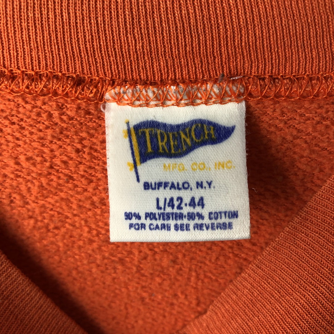 90'S TRENCH NFL DENVER BRONCOS Denver Broncos Print Sweatshirt, Made in USA, Men's Size L cotton orange type Vintage Second Hand