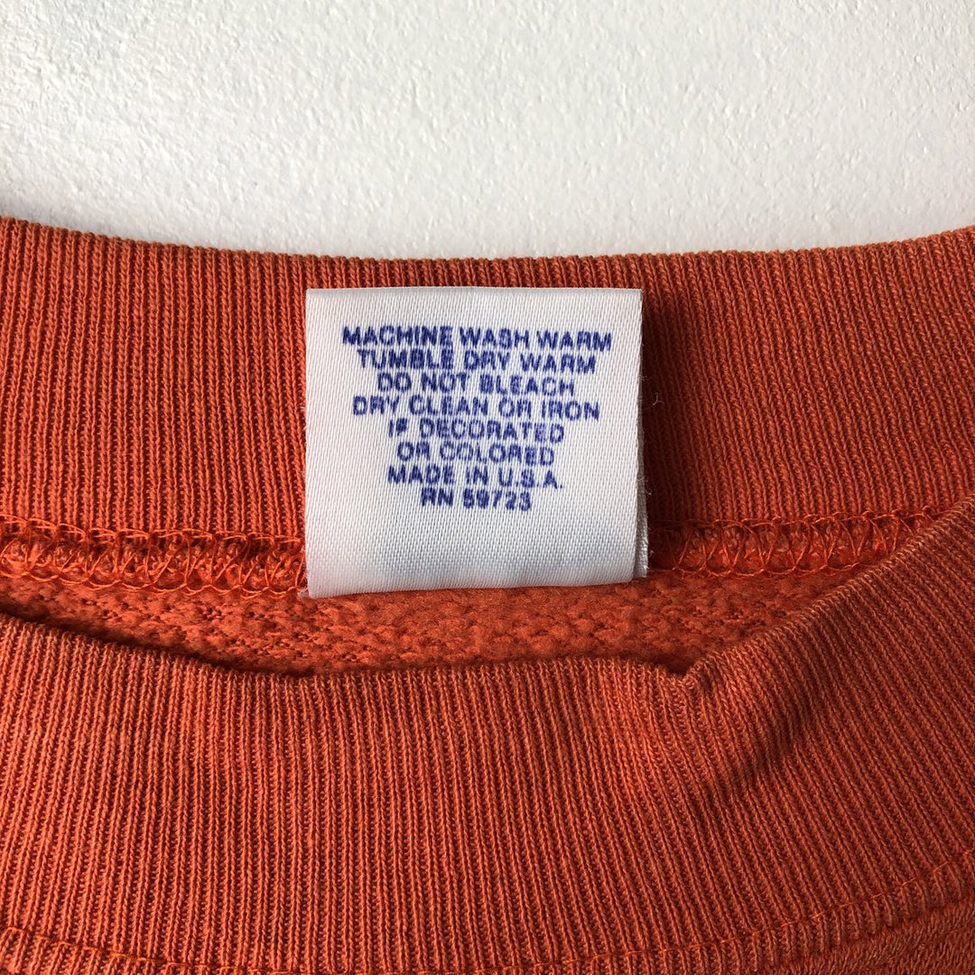 90'S TRENCH NFL DENVER BRONCOS Denver Broncos Print Sweatshirt, Made in USA, Men's Size L cotton orange type Vintage Second Hand