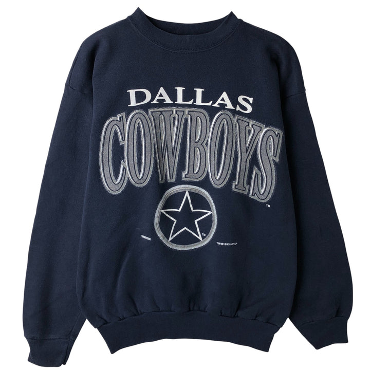 Vintage 90'S NFL Dallas Cowboys print sweatshirt, Made in USA, Men's Size Large cotton navy blue type Vintage Second Hand