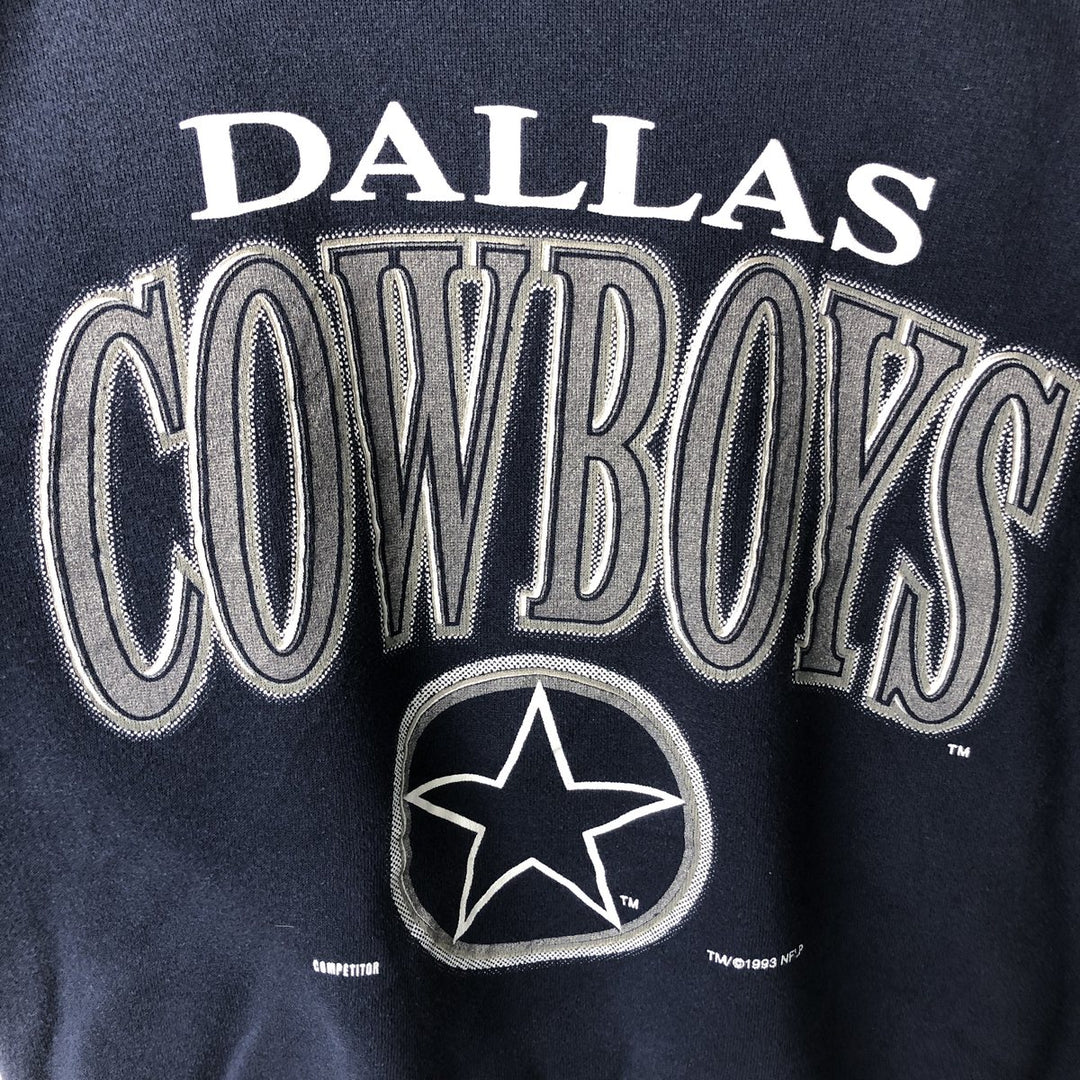 Vintage 90'S NFL Dallas Cowboys print sweatshirt, Made in USA, Men's Size Large cotton navy blue type Vintage Second Hand