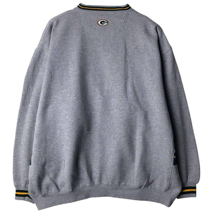 Lee NFL Green Bay Packers V-neck sweatshirt, men's size XXL polyester gray type Vintage Second Hand