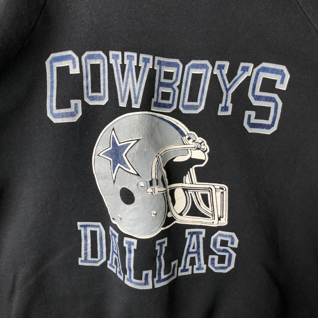 90'S Fruit of the Loom NFL Dallas Cowboys Print Sweatshirt, Made in USA, Men's Size XL cotton black type Vintage Second Hand