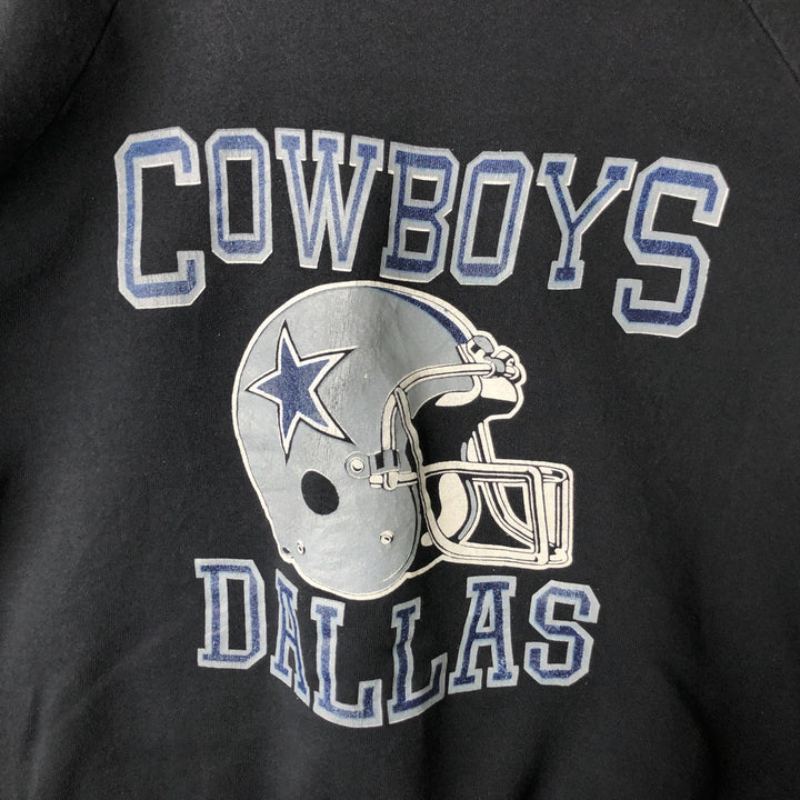 90'S Fruit of the Loom NFL Dallas Cowboys Print Sweatshirt, Made in USA, Men's Size XL cotton black type Vintage Second Hand